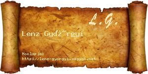 Lenz Györgyi névjegykártya